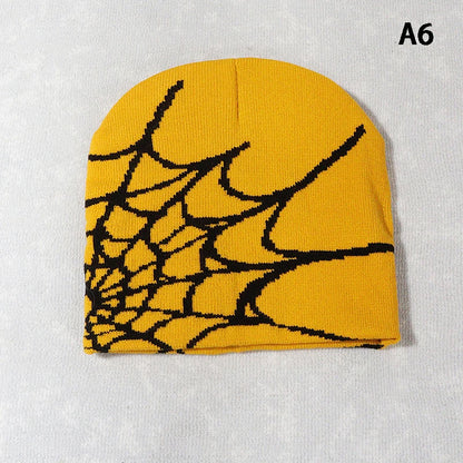 New Knitted Beanies Hat Cartoon Spider Embroidered Winter Hats Knitted Bonnet Cap Soft Woolen Beanies for Women Cap