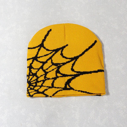 New Knitted Beanies Hat Cartoon Spider Embroidered Winter Hats Knitted Bonnet Cap Soft Woolen Beanies for Women Cap