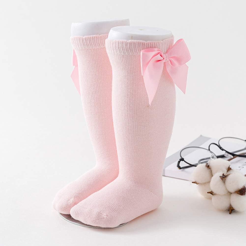 Baby Girl Knee-High Socks Toddlers Bow Stockings Newborn Infant Non-Slip Sock