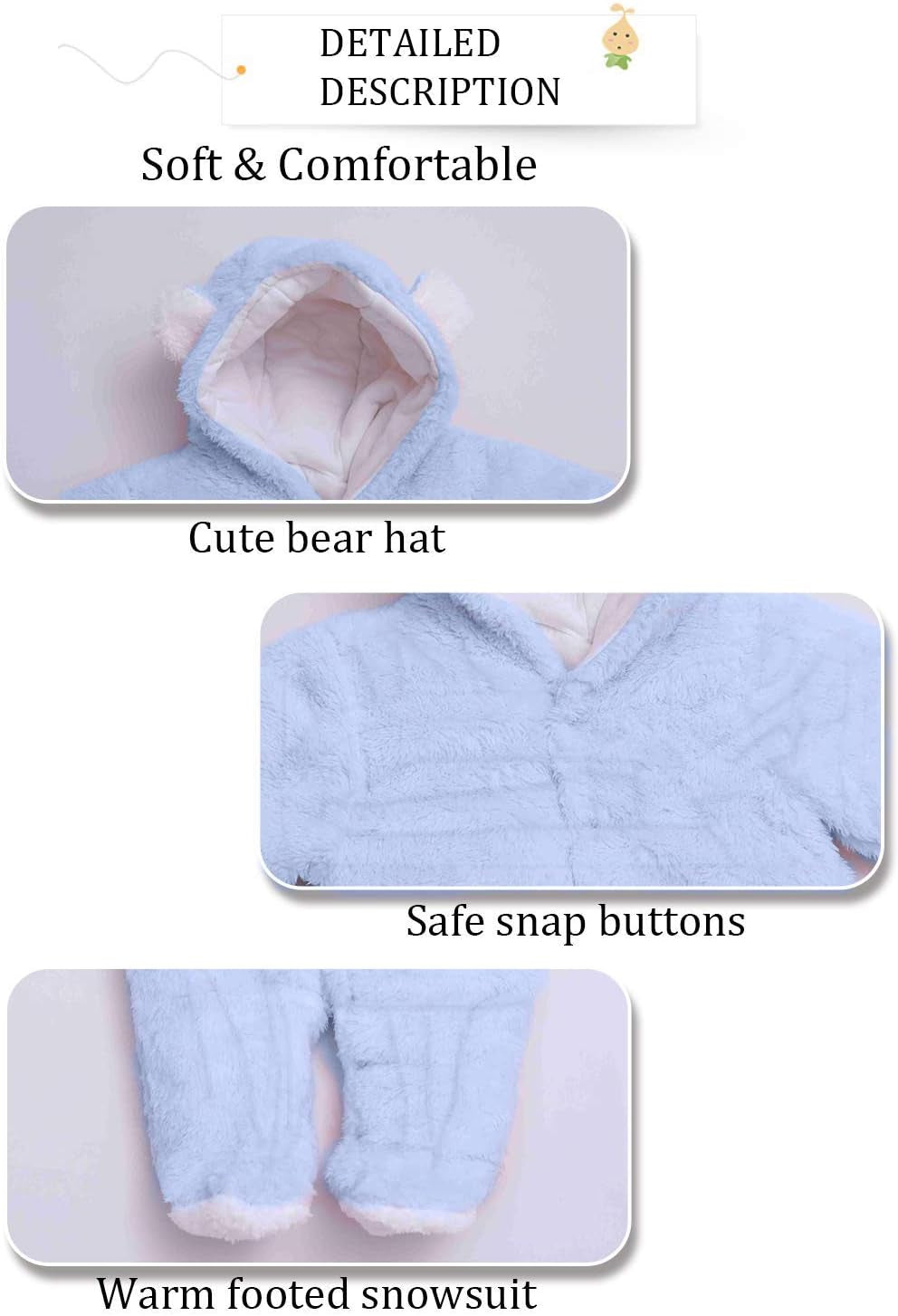 Unisex Baby Clothes Winter Coats Cute Newborn Infant Jumpsuit Snowsuit Bodysuits Registry for Baby Essentials Stuff