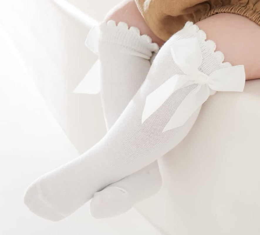 Baby Girl Knee-High Socks Toddlers Bow Stockings Newborn Infant Non-Slip Sock