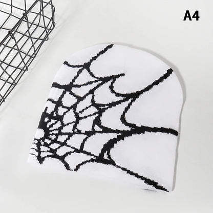 New Knitted Beanies Hat Cartoon Spider Embroidered Winter Hats Knitted Bonnet Cap Soft Woolen Beanies for Women Cap